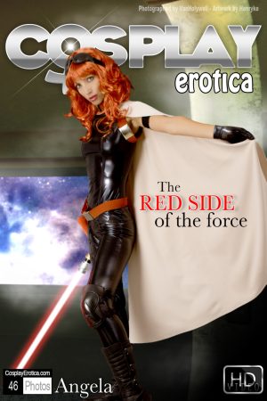 Redheaded cosplayer gets mostly naked while wielding a lightsaber
